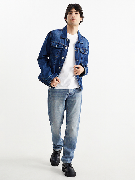 Mens Straight Fit Blue Cotton Jeans