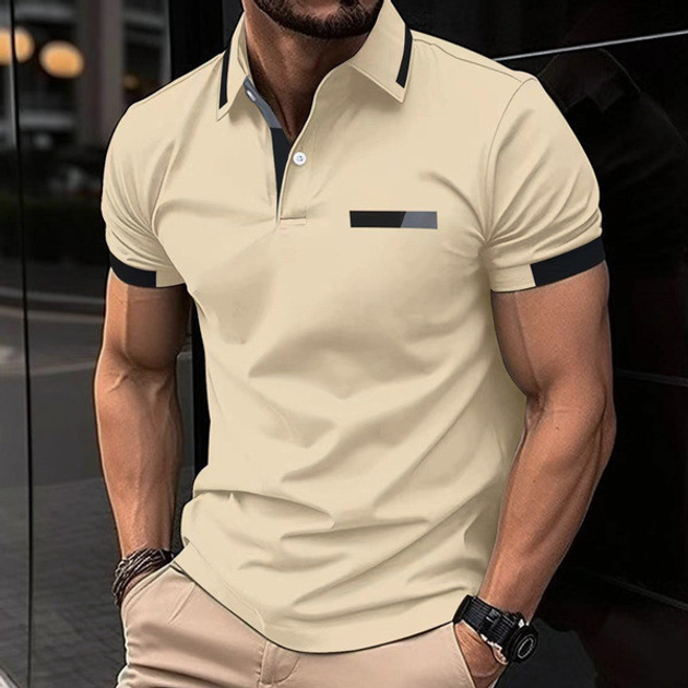 Mens Polo Shirt with Chest Print Detail